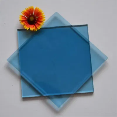 China Hersteller 3 mm 4 mm 5 mm 6 mm 8 mm beschichtetes, gebeiztes Floatglas, blau getöntes Glas